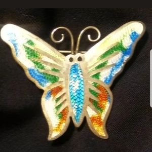 Sterling Silver Butterfly Brooch Stamped By Maker